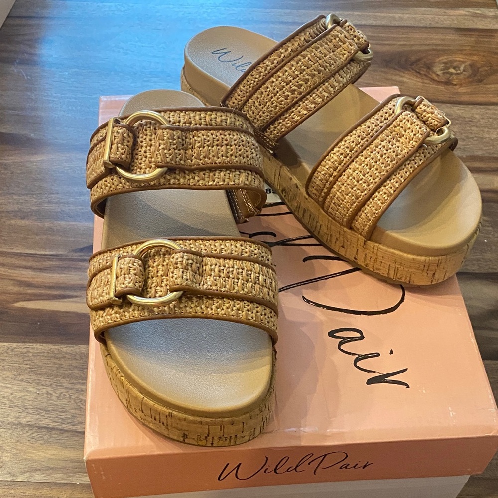 Wild Pair Brown Woven Sandals